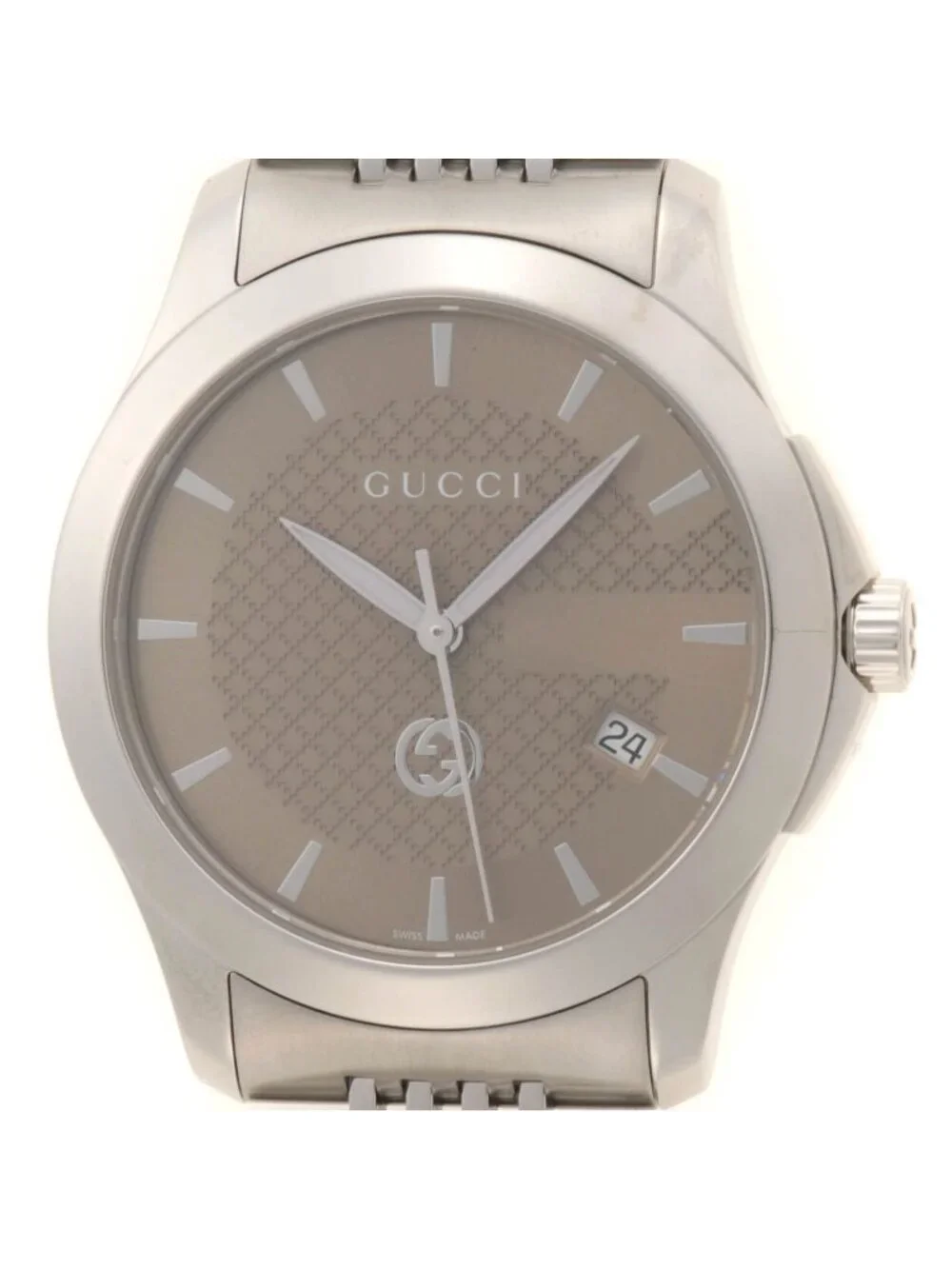 Gucci G-Timeless 126.4 Stainless Steel Brown Watch